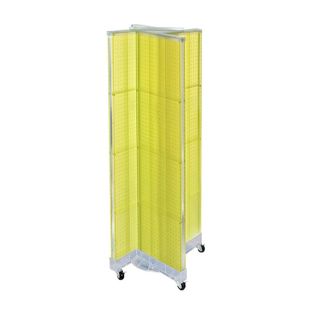 Azar Displays Pinwheel Pegboard Floor Display on Wheeled Base. Panel Size: 16''W x 60''H 700421-YEL